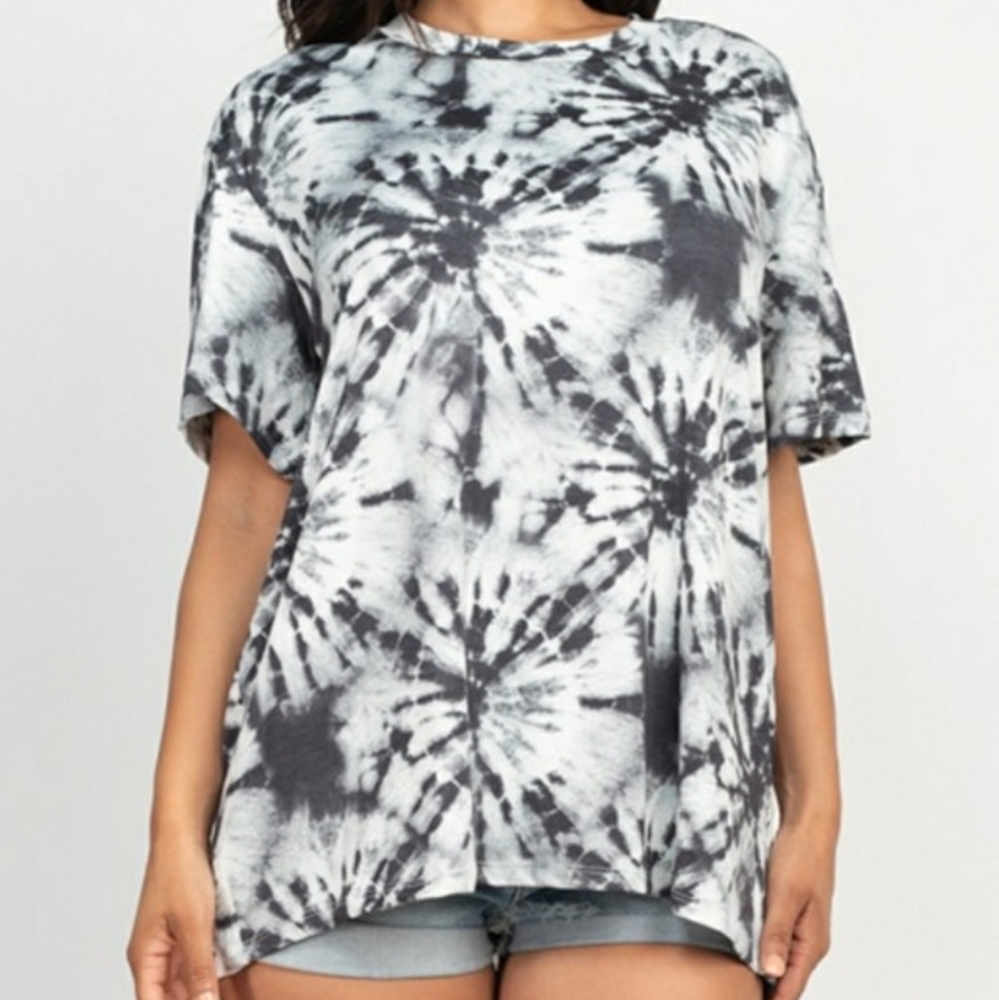 Tie dye Women's short sleeve t-shirt, round neck, short sleeve, ovesized fit